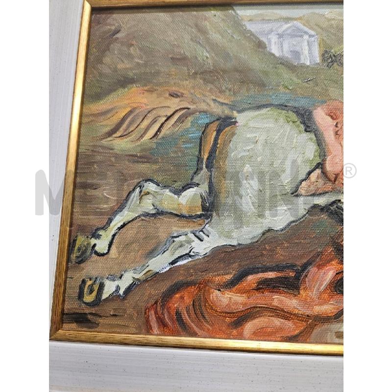 QUADRO OLIO CAVALLO CORNICE LEGNO DORATA 50X36CM | Mercatino dell'Usato Modena 3