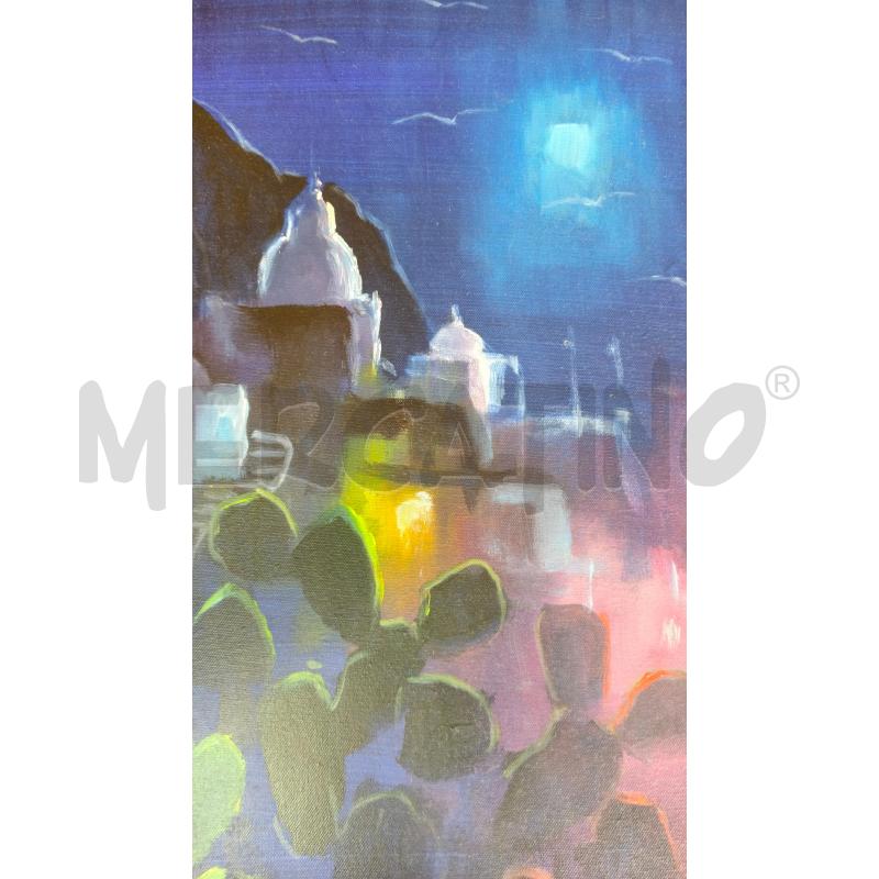 QUADRO OLIO CITTA NOTTE LUNA CACTUS 92X72CM | Mercatino dell'Usato Modena 3