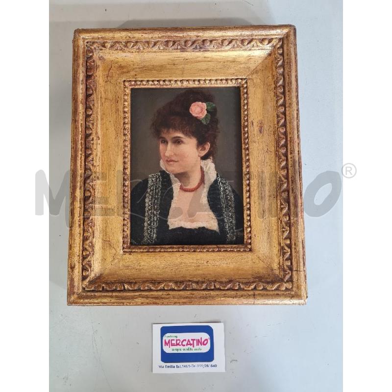 QUADRO OLIO DONNA CON FIORE 33X25CM | Mercatino dell'Usato Modena 1