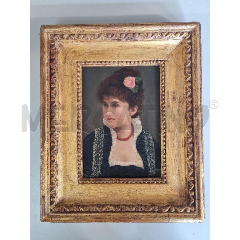 QUADRO OLIO DONNA CON FIORE 33X25CM | Mercatino dell'Usato Modena 2
