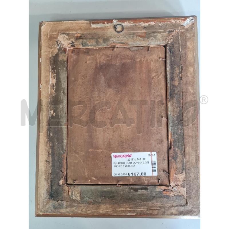 QUADRO OLIO DONNA CON FIORE 33X25CM | Mercatino dell'Usato Modena 4