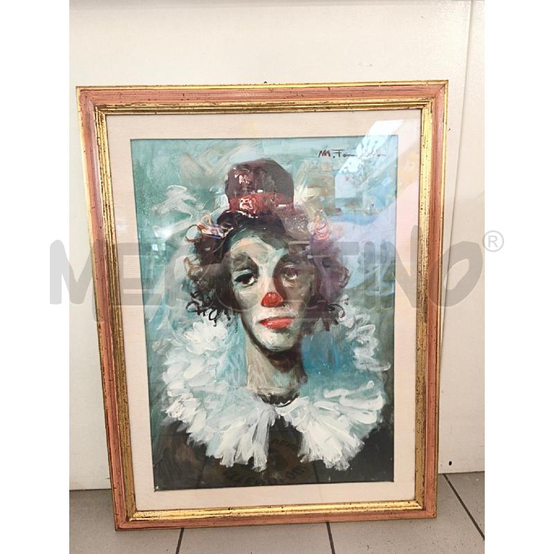 QUADRO OLIO PAGLIACCIO 86X68CM  | Mercatino dell'Usato Modena 1