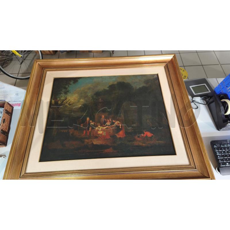 QUADRO OLIO SCENE CONVIVIALE NELLA NATURA 103X88CM | Mercatino dell'Usato Modena 1