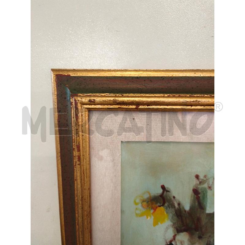 QUADRO OLIO VASO DI FIORI CORNICE LEGNO DORATO 87X67CM | Mercatino dell'Usato Modena 5