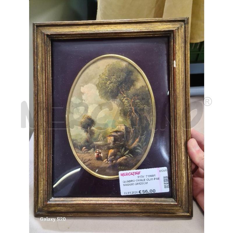 QUADRO OVALE OLIO PAESAGGIO 29X23CM | Mercatino dell'Usato Modena 1