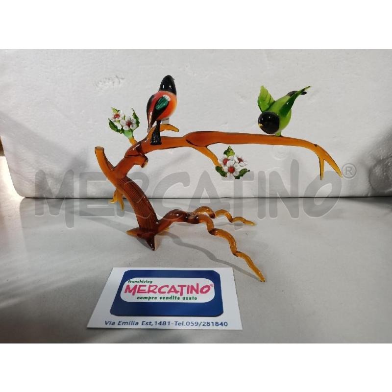 RAMO VETRO DI MURANO CON UCCELLINI | Mercatino dell'Usato Modena 1