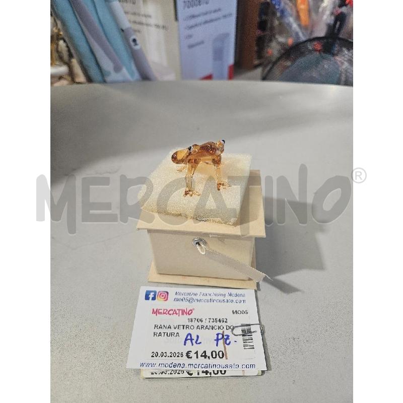 RANA VETRO ARANCIO DORATURA | Mercatino dell'Usato Modena 1