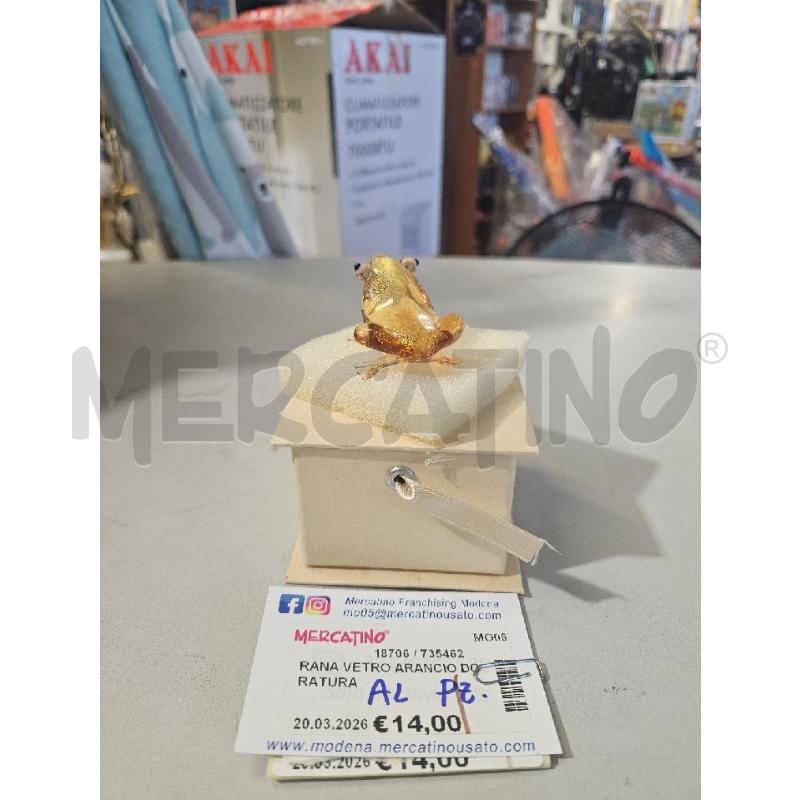RANA VETRO ARANCIO DORATURA | Mercatino dell'Usato Modena 3