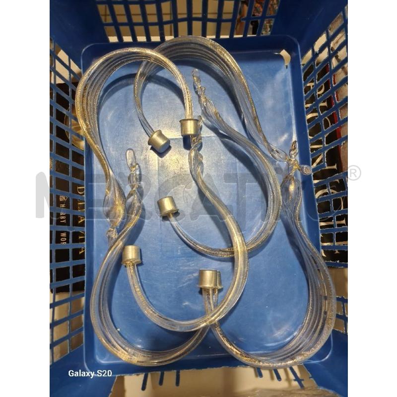 RICAMBIO FOGLIE LAMPADARIO PZ 6 VETRO MURANO BIANCO DORATURE | Mercatino dell'Usato Modena 1