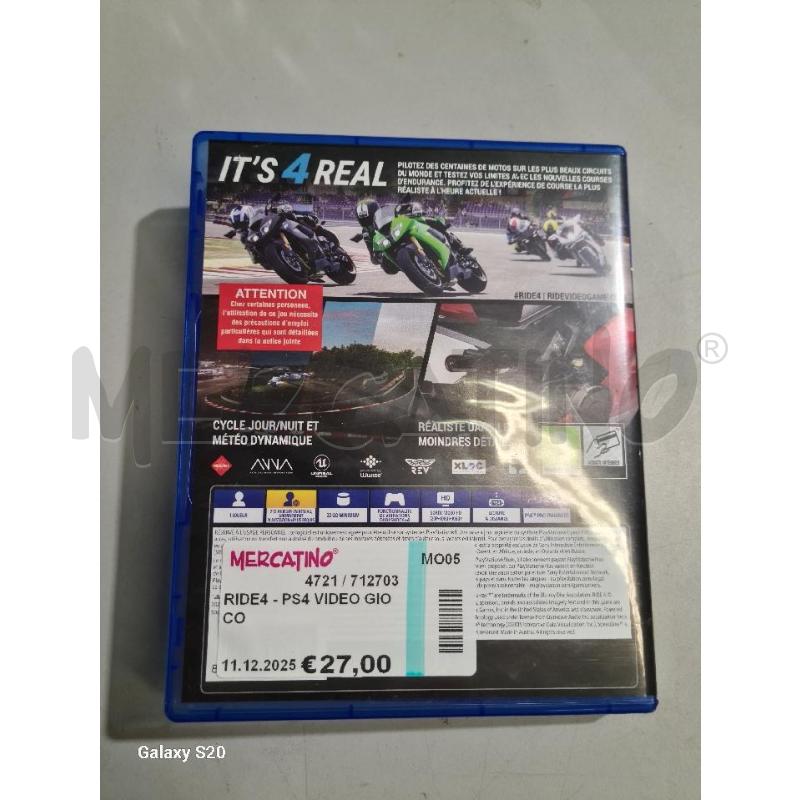 RIDE4 - PS4 VIDEO GIOCO  | Mercatino dell'Usato Modena 3