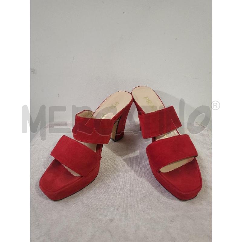 SABOT DONNA PRADA SCAMOSC ROSSO | Mercatino dell'Usato Modena 1