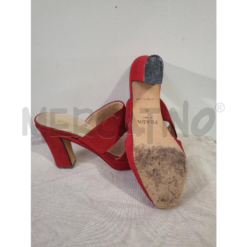 SABOT DONNA PRADA SCAMOSC ROSSO | Mercatino dell'Usato Modena 2