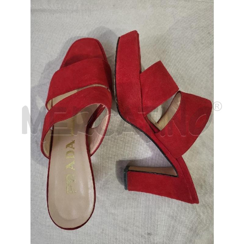 SABOT DONNA PRADA SCAMOSC ROSSO | Mercatino dell'Usato Modena 3