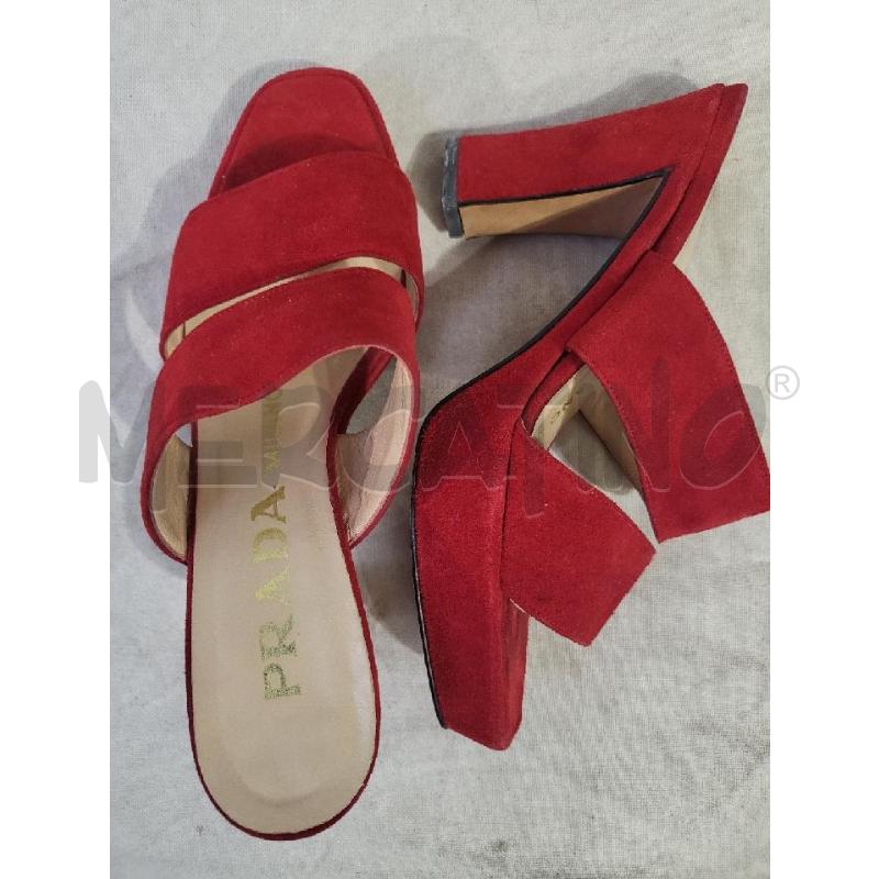 SABOT DONNA PRADA SCAMOSC ROSSO | Mercatino dell'Usato Modena 5