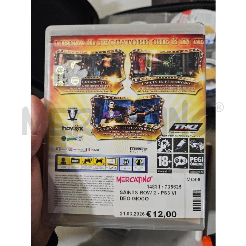 SAINTS ROW 2 - PS3 VIDEO GIOCO  | Mercatino dell'Usato Modena 2