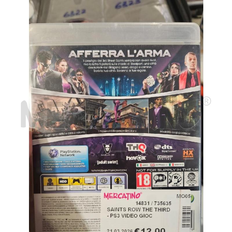 SAINTS ROW THE THIRD - PS3 VIDEO GIOCO  | Mercatino dell'Usato Modena 2