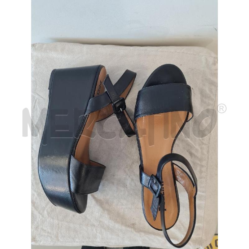 SANDALI DONNA NERI POLLINI ZEPPA | Mercatino dell'Usato Modena 2