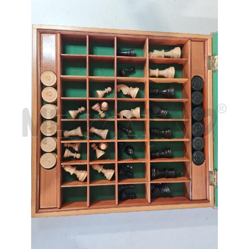 SCACCHIERA LEGNO 38CM CON SCACCHI | Mercatino dell'Usato Modena 3