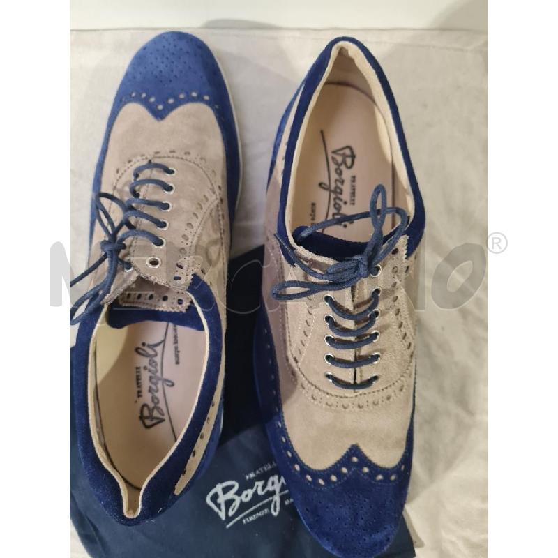 SCARPE UOMO BORGIOLI BEIGE BLU  | Mercatino dell'Usato Modena 4