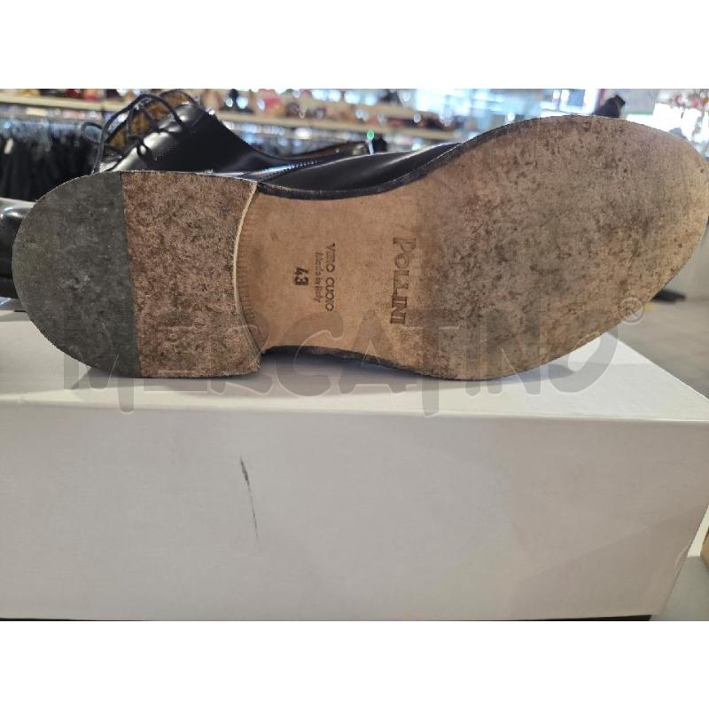 SCARPE UOMO PELLE NERE POLLINI | Mercatino dell'Usato Modena 4