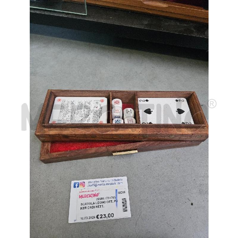 SCATOLA LEGNO OTT. POKER DADI RETT. | Mercatino dell'Usato Modena 1