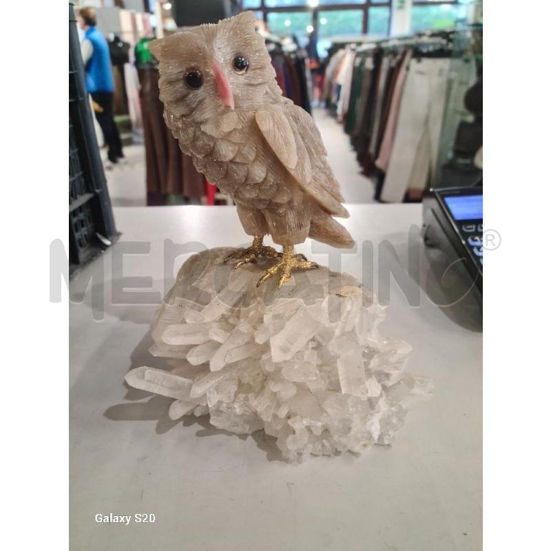 SCULTURA GUFO MINERALE SU QUARZO 20X20CM | Mercatino dell'Usato Modena 1