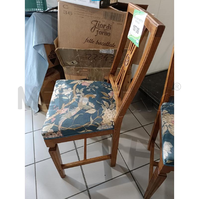 SEDIA LEGNO IMBOTTITA FIORI PAVONI | Mercatino dell'Usato Modena 2