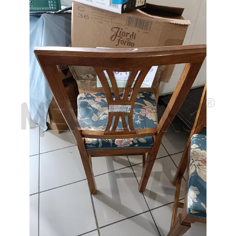 SEDIA LEGNO IMBOTTITA FIORI PAVONI | Mercatino dell'Usato Modena 3