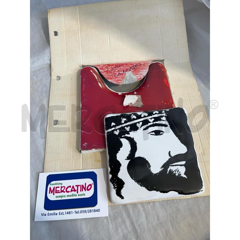 SERIGRAFIA SU MAIOLICA BIANCA DIONISOS JOE TILSON 2/150 1993 11X11CM | Mercatino dell'Usato Modena 3