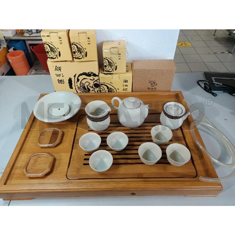SERVIZIO TE CINESE PZ.10 CER. VASSOIO BAMBOO  | Mercatino dell'Usato Modena 1