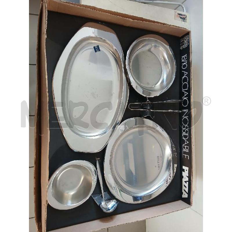 SET PZ.6 INOX VASSOI EFFEPI PIAZZA | Mercatino dell'Usato Modena 1