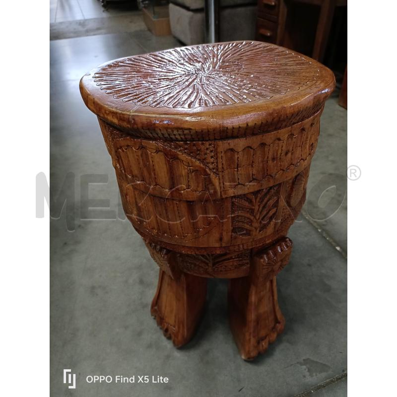 SGABELLO IN LEGNO INTAGLIATO A MANO 45 CM | Mercatino dell'Usato Modena 1