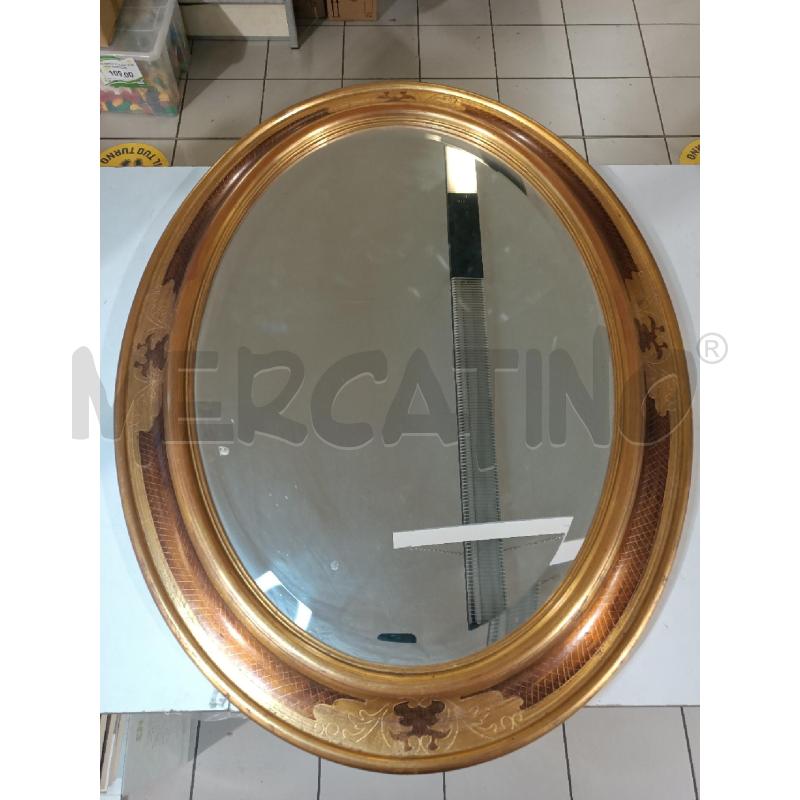 SPECCHIO OVALE 86X67CM CORNICE LEGNO DORATA | Mercatino dell'Usato Modena 1