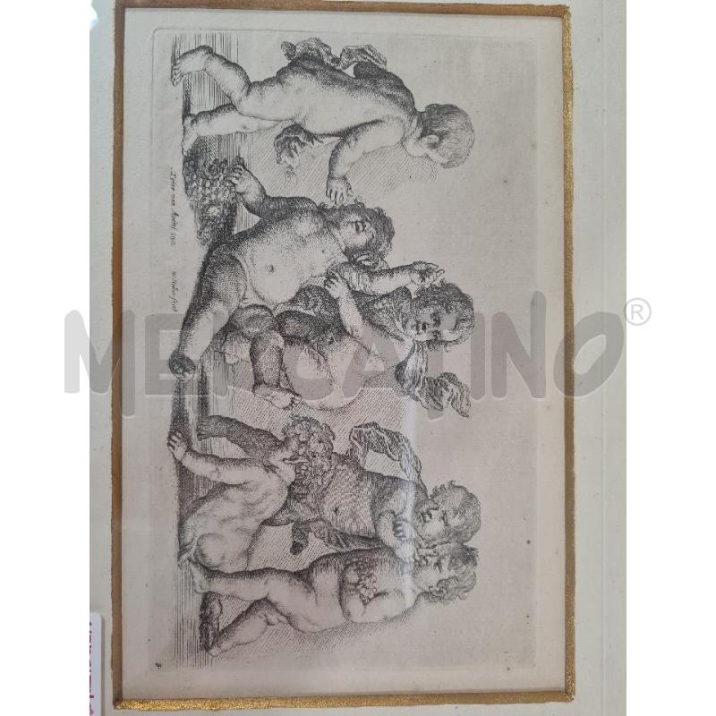 STAMPA PUTTI 37X29CM CORNCIE LEGNO | Mercatino dell'Usato Modena 2