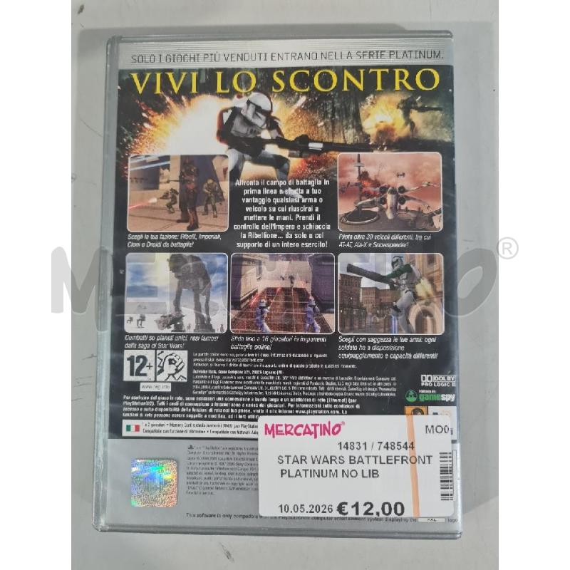 STAR WARS BATTLEFRONT PLATINUM NO LIBRETTO - PS2 VIDEO GIOCO  | Mercatino dell'Usato Modena 3