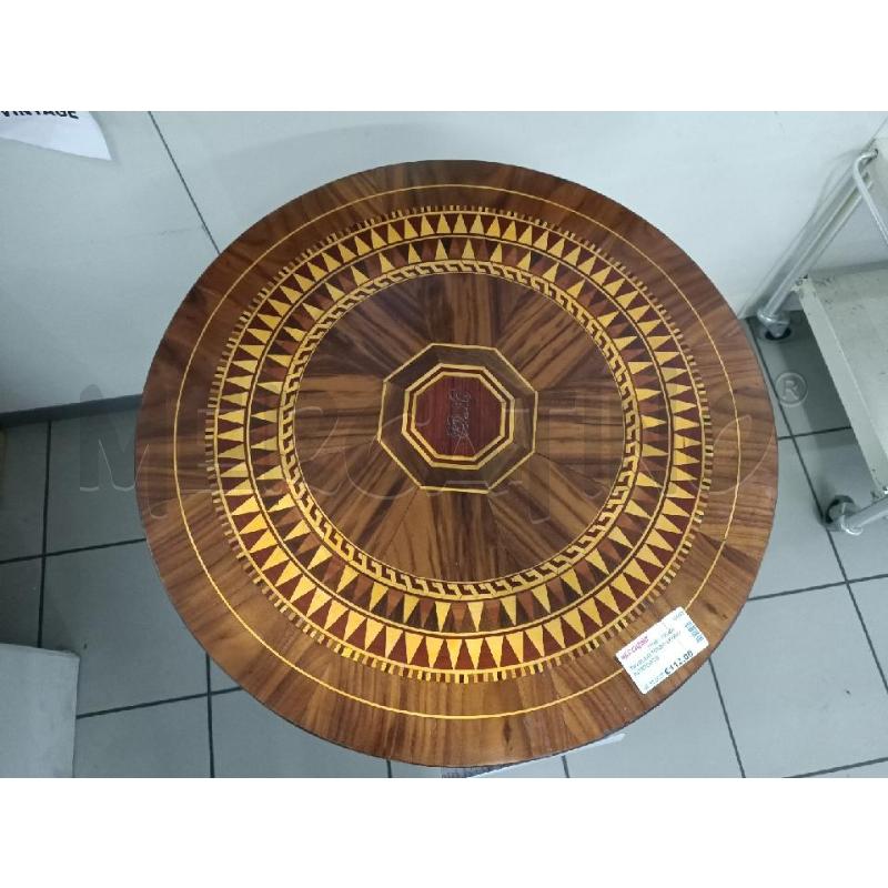 TAVOLINO TONDO LEGNO INTARSIATO | Mercatino dell'Usato Modena 2