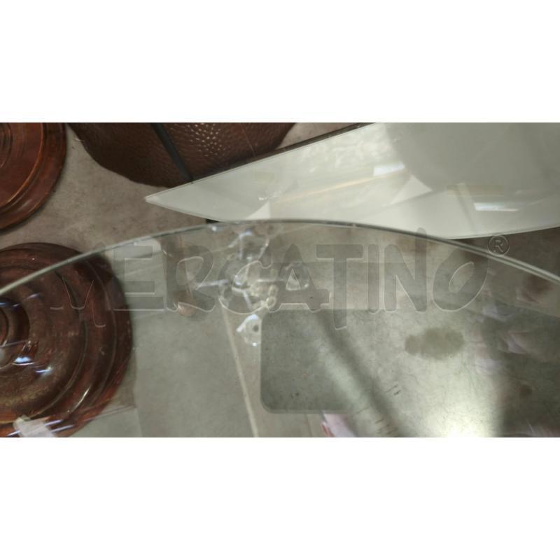 TAVOLO OVALE CRIST. 130X75CM BASE FERRO BATTUTO DORATO | Mercatino dell'Usato Modena 4