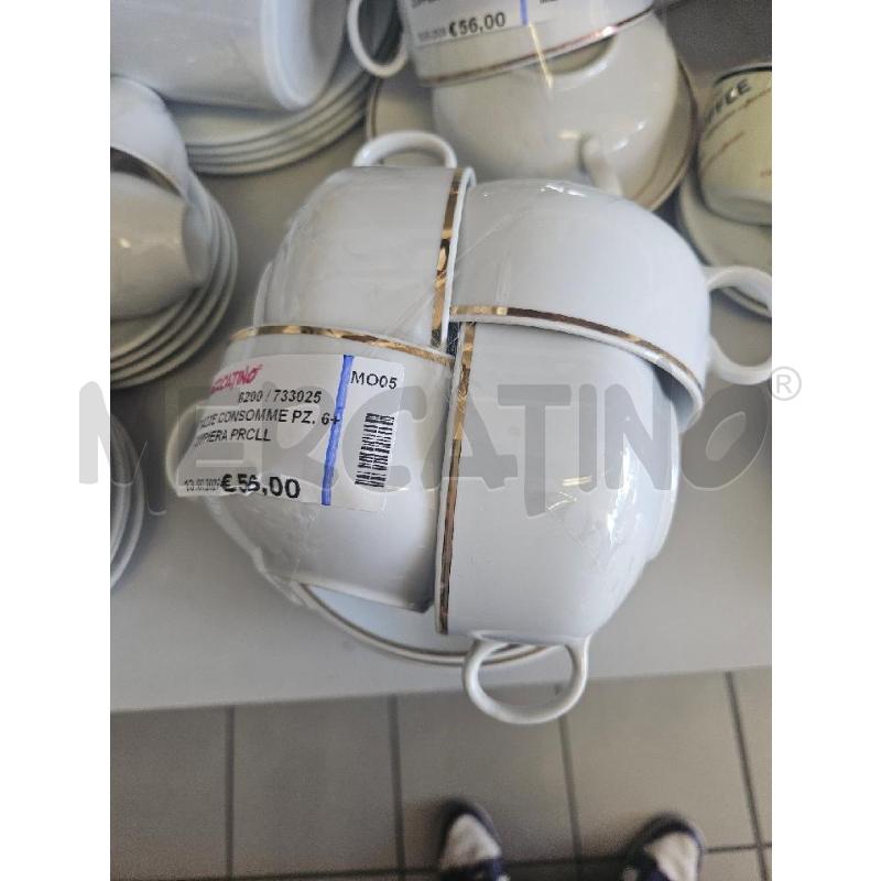 TAZZE CONSOMME PZ. 6+ ZUPPIERA PRCLL FILO ORO BAVARIA | Mercatino dell'Usato Modena 1