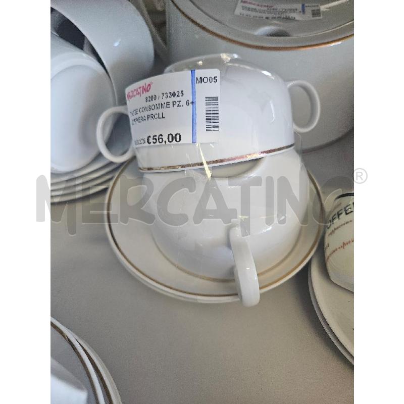 TAZZE CONSOMME PZ. 6+ ZUPPIERA PRCLL FILO ORO BAVARIA | Mercatino dell'Usato Modena 2