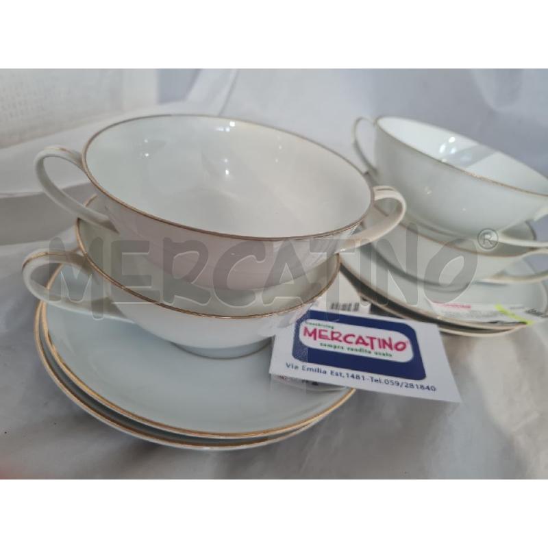 TAZZE CONSUMME PZ. 4 PRCLL FILO ORO | Mercatino dell'Usato Modena 1