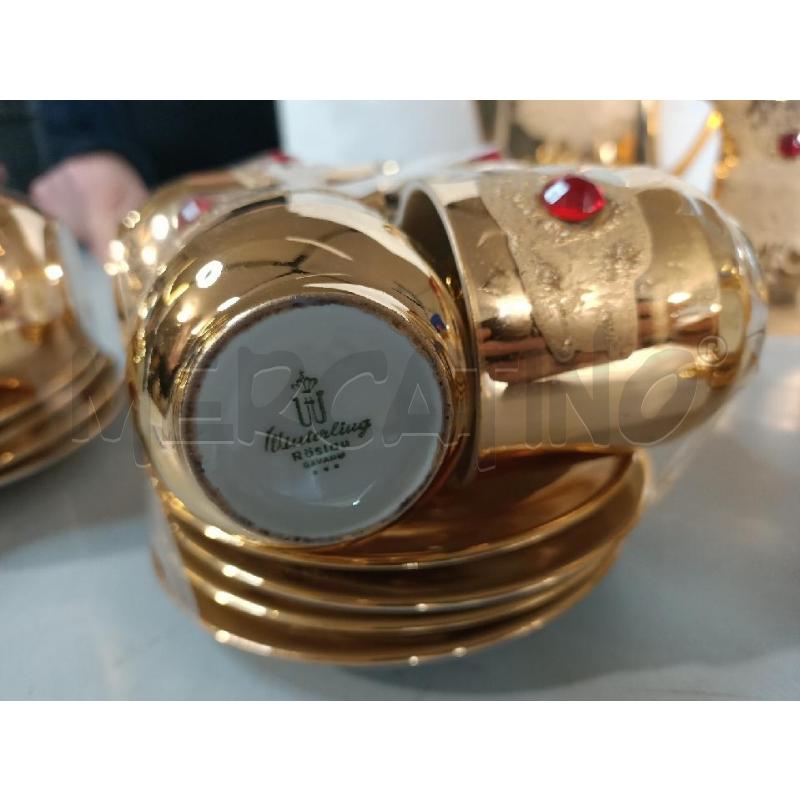 TAZZE PZ. 12 +ZTL BAVARIA DORATURE VETRO ROSSO | Mercatino dell'Usato Modena 3