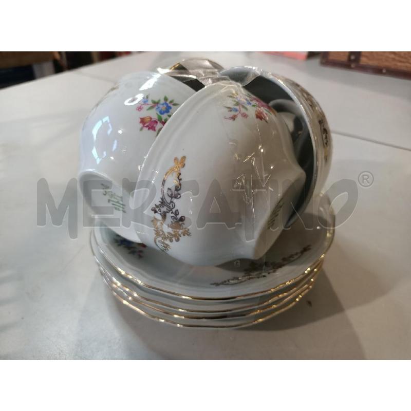 TAZZE PZ. 4 PRCLL GINORI FESTONI FILO ORO | Mercatino dell'Usato Modena 1