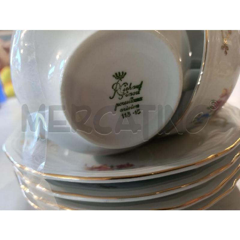 TAZZE PZ. 4 PRCLL GINORI FESTONI FILO ORO | Mercatino dell'Usato Modena 3