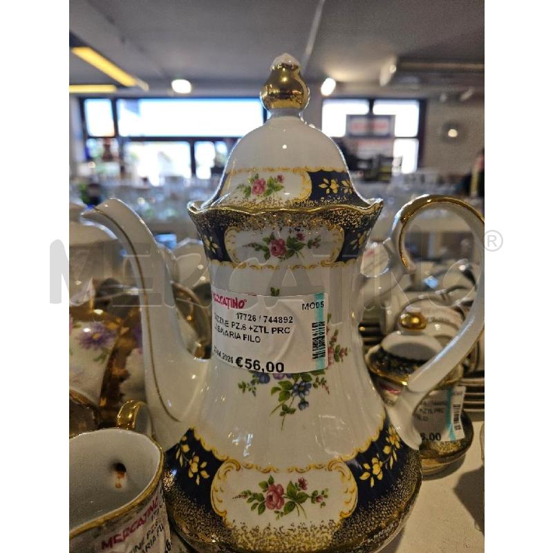 TAZZINE PZ.6 +ZTL PRCLL BAVARIA FILO ORO BLU FIORI | Mercatino dell'Usato Modena 2