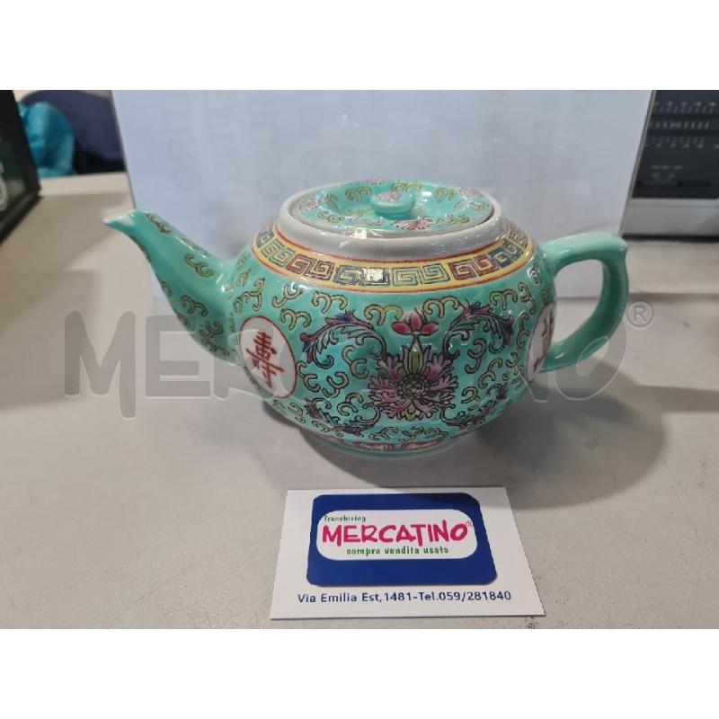 TEIERA CINESE CER. VERDE DECORI MUN SHOU | Mercatino dell'Usato Modena 1