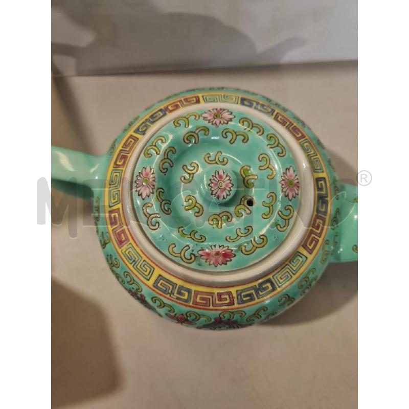 TEIERA CINESE CER. VERDE DECORI MUN SHOU | Mercatino dell'Usato Modena 2