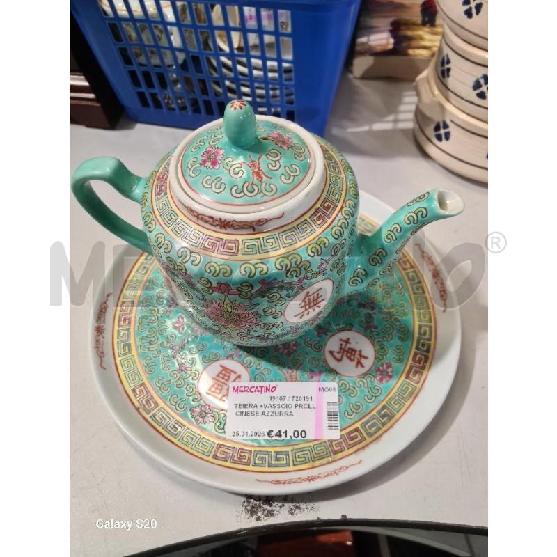 TEIERA +VASSOIO PRCLL CINESE AZZURRA DECORI | Mercatino dell'Usato Modena 1