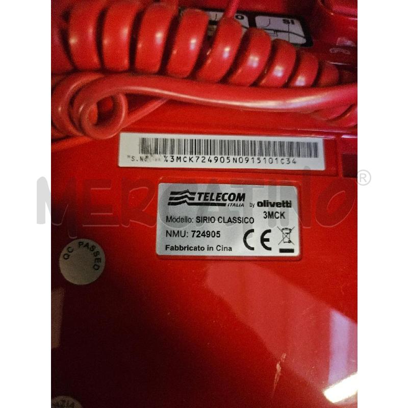 TELEFONO SIRIO CLASSICO ROSSO OLIVETTI | Mercatino dell'Usato Modena 3