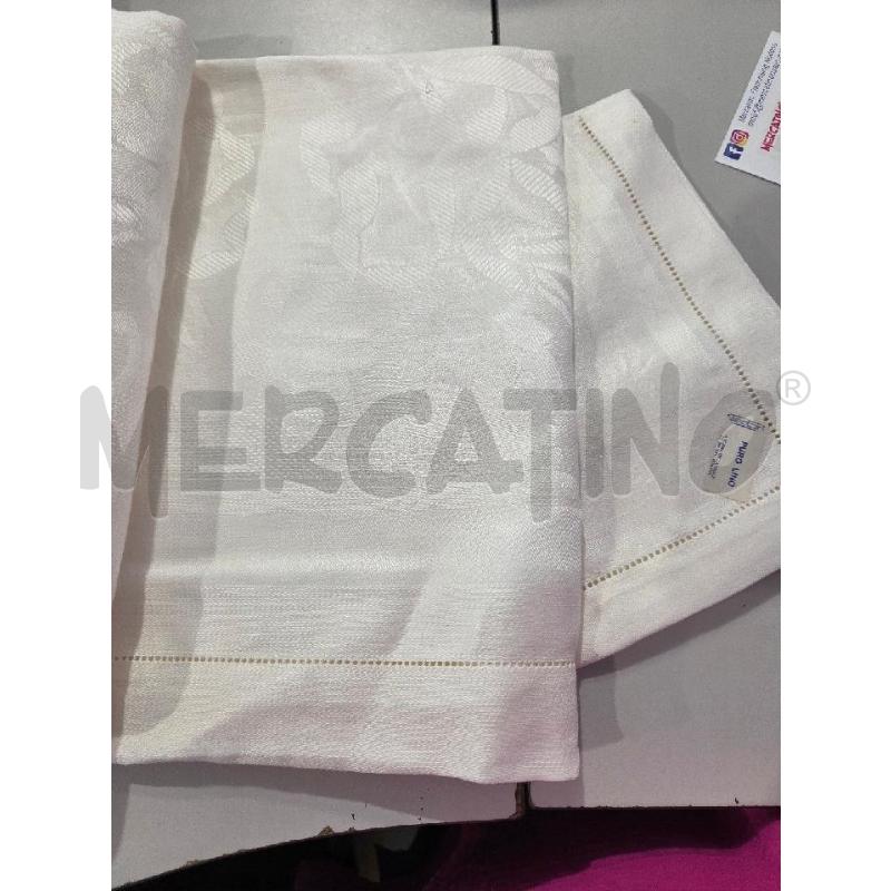 TOVAGLIA RETT 12 TOB BIANCO SU BIANCO PURO LINO | Mercatino dell'Usato Modena 4