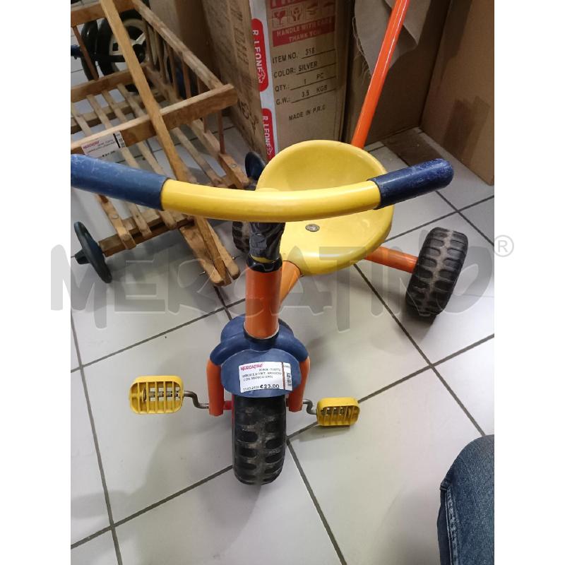 TRICICLO MET. ARANCIO CON MANICO SPINTA | Mercatino dell'Usato Modena 1